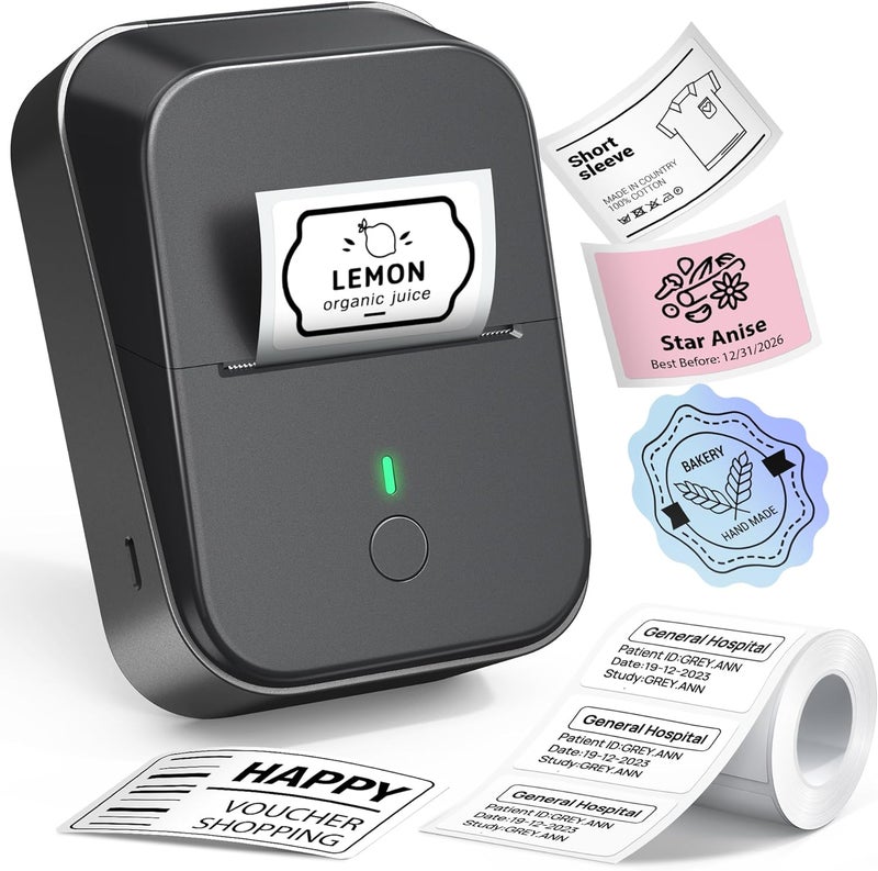 ETIKEZ PM260 Label Maker Machine with Tape, 2 Inch Label Tape Maker Bluetooth Label Printer, Inkless Portable Label Maker for Home, Kitchen, School, Office Organization, Black - Image 1